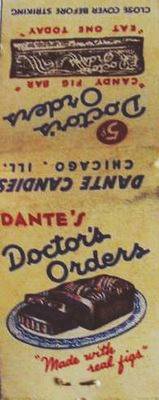 DANTE'S CANDIES - DOCTOR'S ORDERS - MATCHBOOK