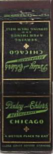 PIXLEY AND EHLERS RESTAURANT - MATCHBOOK