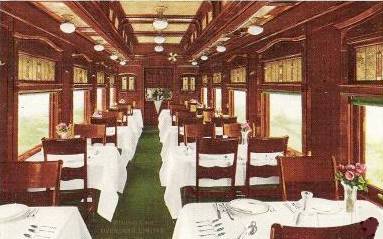 DINING CAR - OVERLAND EXPRESS - CHICAGO-SAN FRANCISCO - EARLY