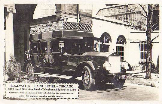 EDGEWATER BEACH HOTEL - 5300 BLOCK SHERIDAN ROAD - BEAUTIFUL COACH - 1924