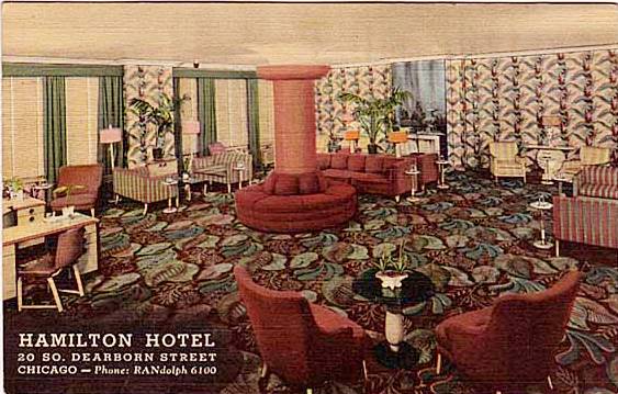 HAMILTON HOTEL - LOBBY - 20 SOUTH DEARBORN - 1945
