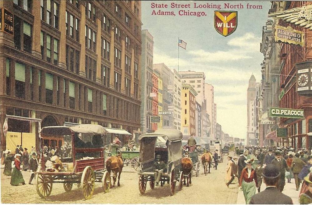 STATE STREET - LOOKING NORTH FROM ADAMS - c1911