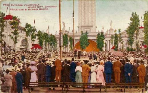 WHITE CITY - BOXING MATCH - SULLIVAN VERSUS KILNAIN - CROWD -1908