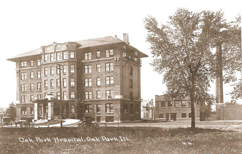 POSTCARD - CHICAGO - OAK PARK HOSPITAL - 1911