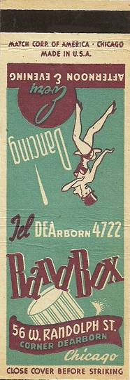 MATCHBOOK - CHICAGO - BAND BOX - 56 W RANDOLPH - AT DEARBORN - DANCING