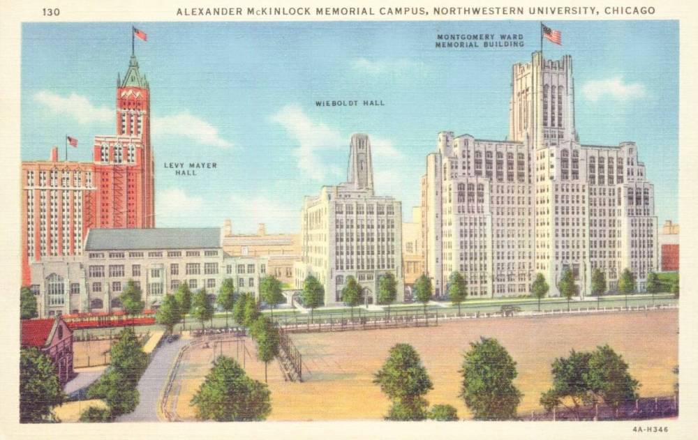 POSTCARD - CHICAGO - NORTHWESTERN UNIVERSITY - MCKINLOCK CAMPUS - 1938
