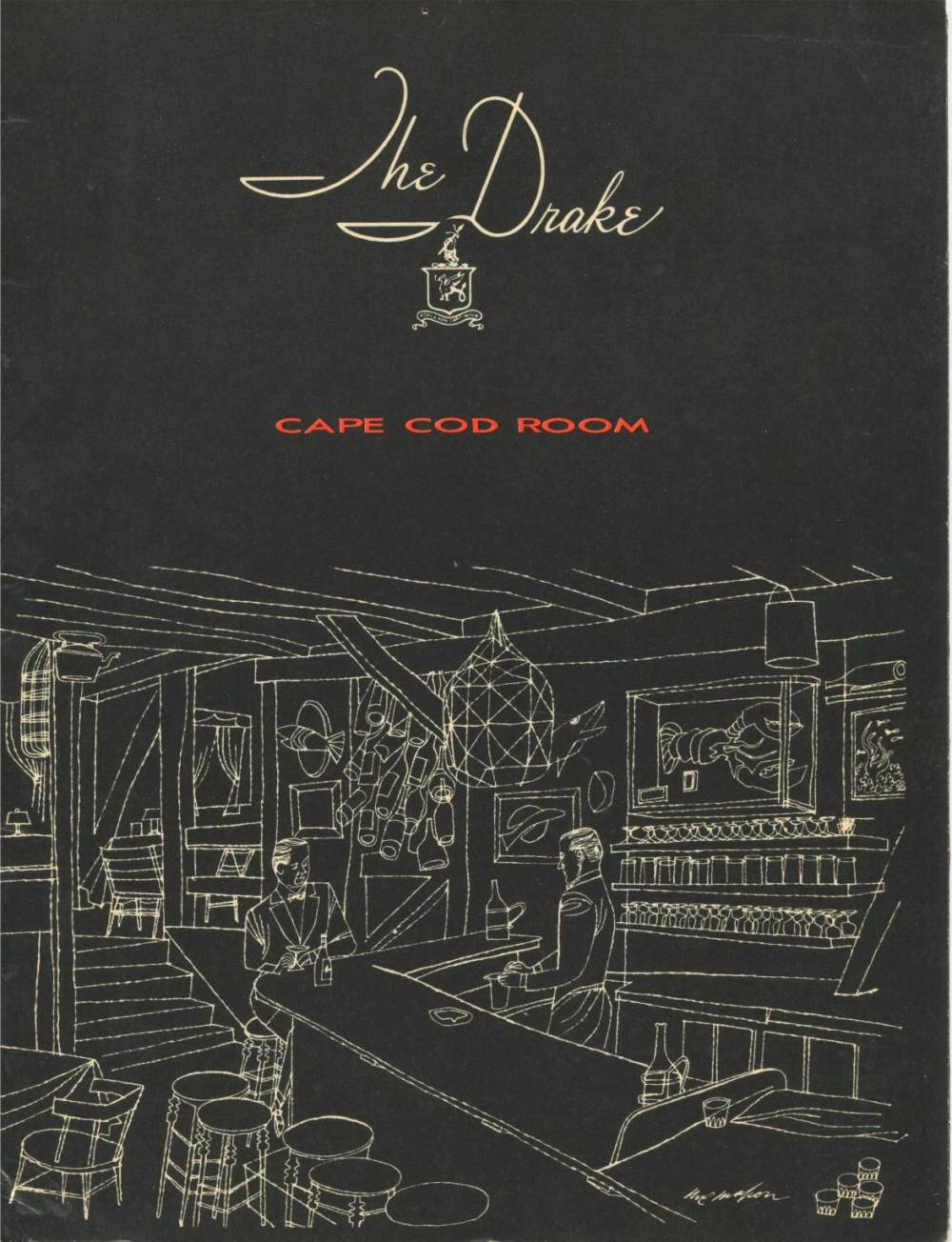 MENU - CHICAGO - DRAKE HOTEL - CAPE COD ROOM - 1955