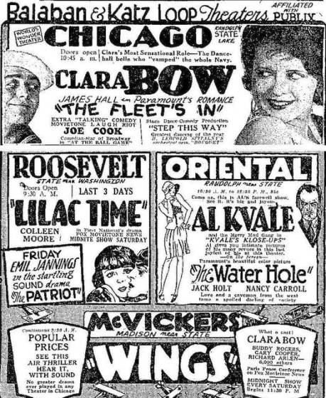AD - CHICAGO - BALABAN AND KATZ THEATERS - CHICAGO AND ROOSEVELT AND ORIENTAL AND MCVICKERS - 1928