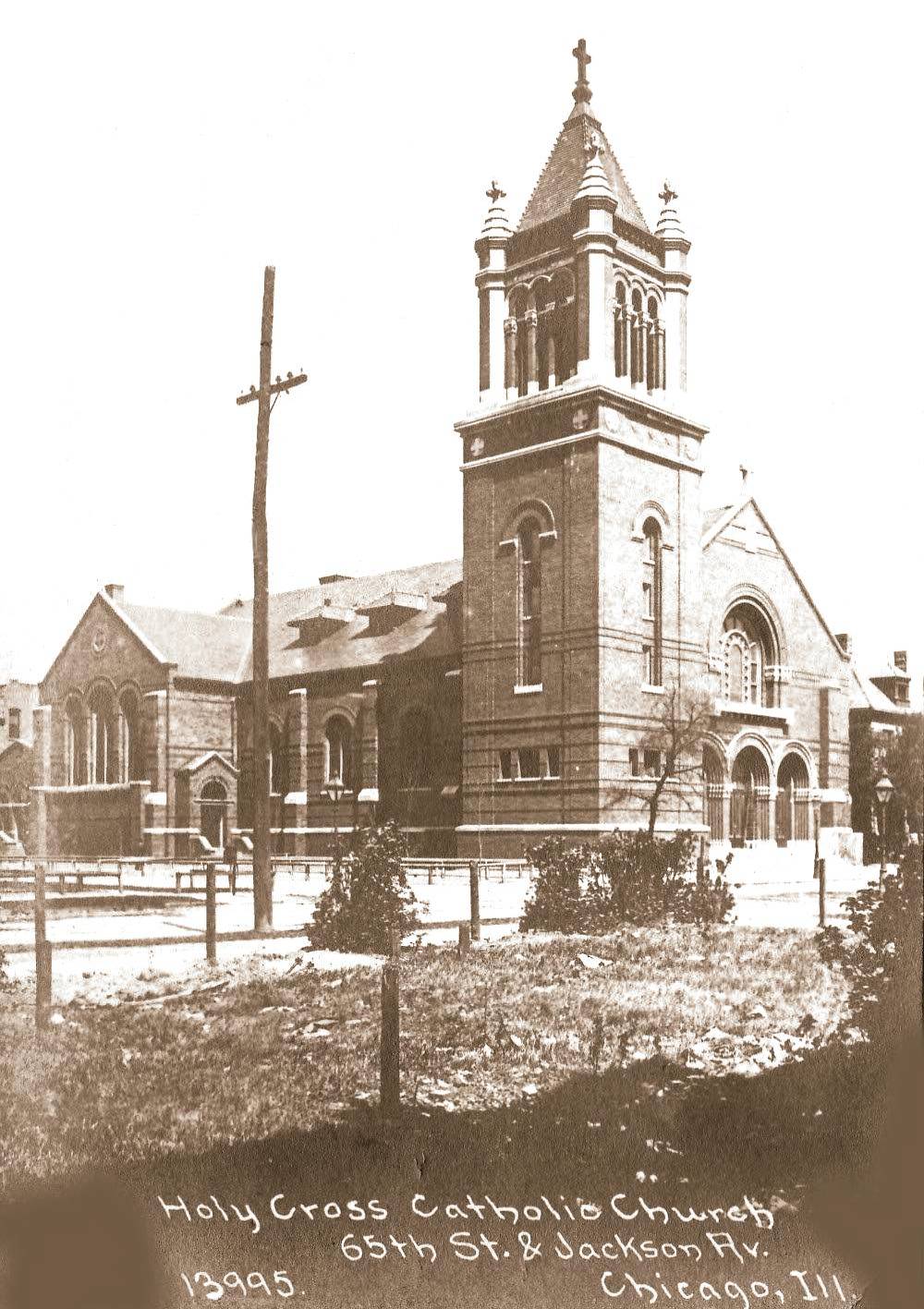 POSTCARD - CHICAGO - HOLY CROSS CATHOLIC CHURCH - 65TH AND JACKSON - 1910