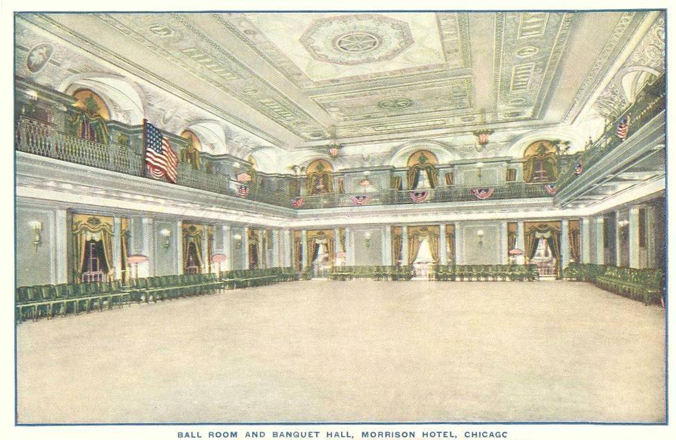 POSTCARD - CHICAGO - MORRISON HOTEL - BALL AND BANQUET ROOM - 1920s
