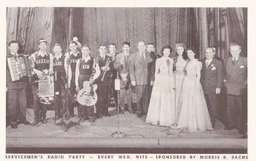 POSTCARD - CHICAGO - SERVICEMEN'S RADIO PARTY - SPONSORED BY MORRIS B. SACHS - 1940s