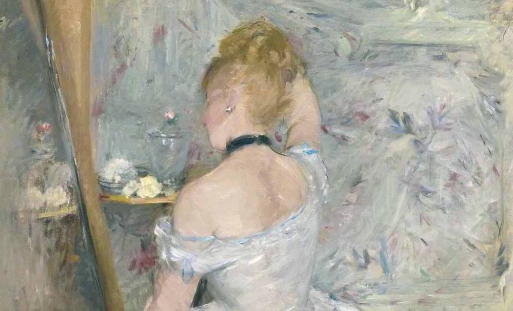 PAINTING - CHICAGO - ART INSTITUTE - BERTHE MORISOT'S WOMAN AT HER TOILETTE