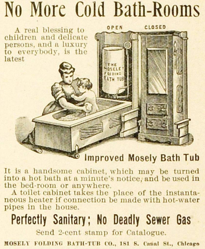 AD - CHICAGO - MOSELY FOLDING BATH-TUB COMPANY - 181 S CANAL - 1893