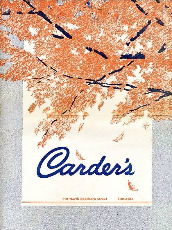 MENU - CHICAGO - CARDER'S RESTAURANT - 118 N DEARBORN - COVER - 1946