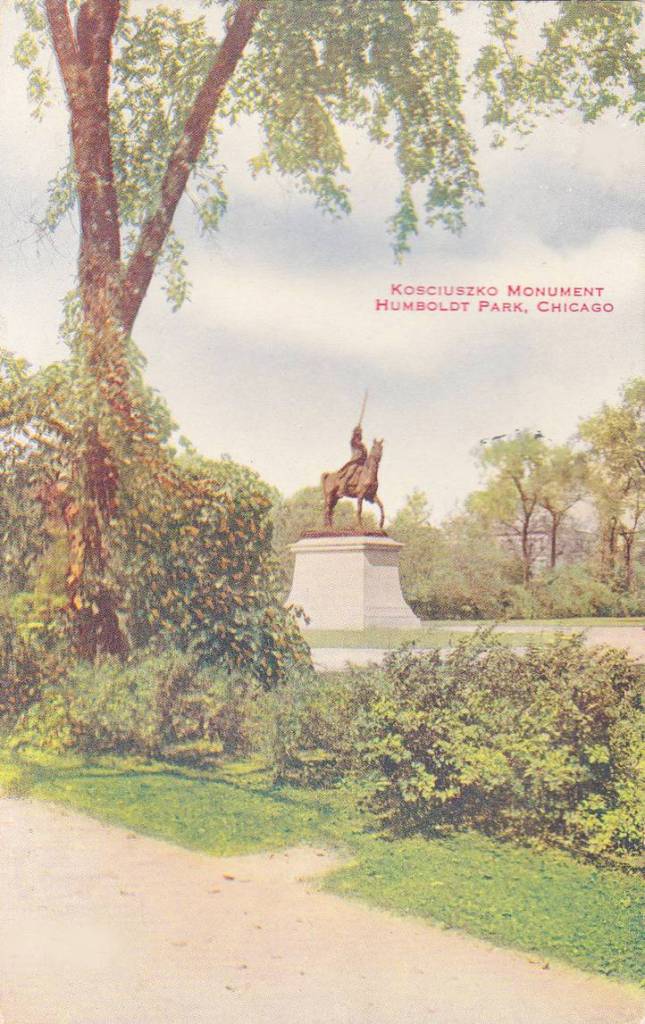 POSTCARD - CHICAGO - HUMBOLDT PARK - KOSCIUSZKO MONUMENT - TINTED - 1916