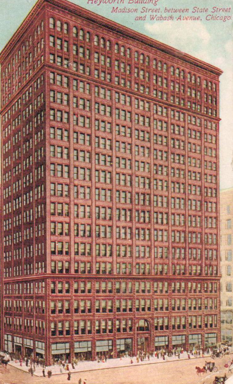 POSTCARD - CHICAGO - HEYWORTH BUILDING - MADISON BETWEEN STATE AND WABASH - TINTED - c1910