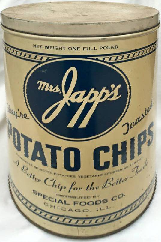 A CAN - CHICAGO - MRS JAPP'S POTATO CHIPS (JAY'S) - BEFORE WWII 2