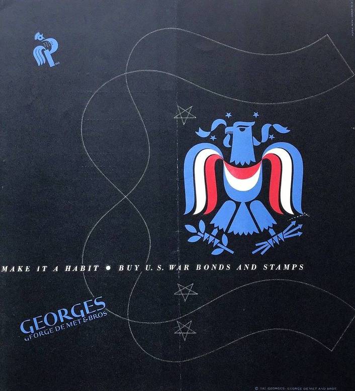 MENU - CHICAGO - GEORGES RESTAURANTS - GEORGE DE MET AND BROTHERS - 75 E WASHINGTON - 208 S LA SALLE - 910 S MICHIGAN - COVER - 1944