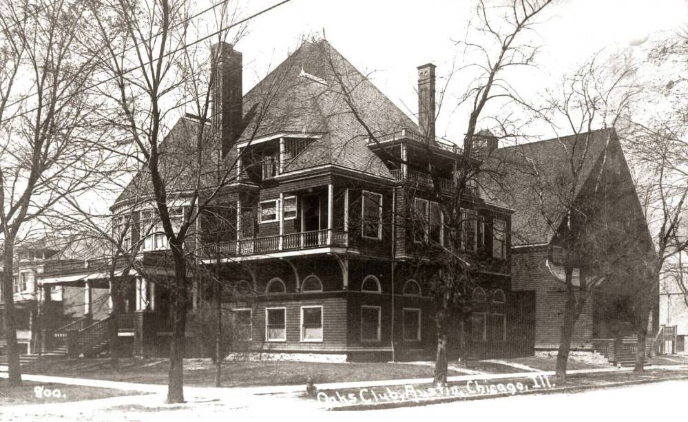 POSTCARD - CHICAGO - THE OAKS CLUB - AUSTIN NEIGHBORHOOD - 1907