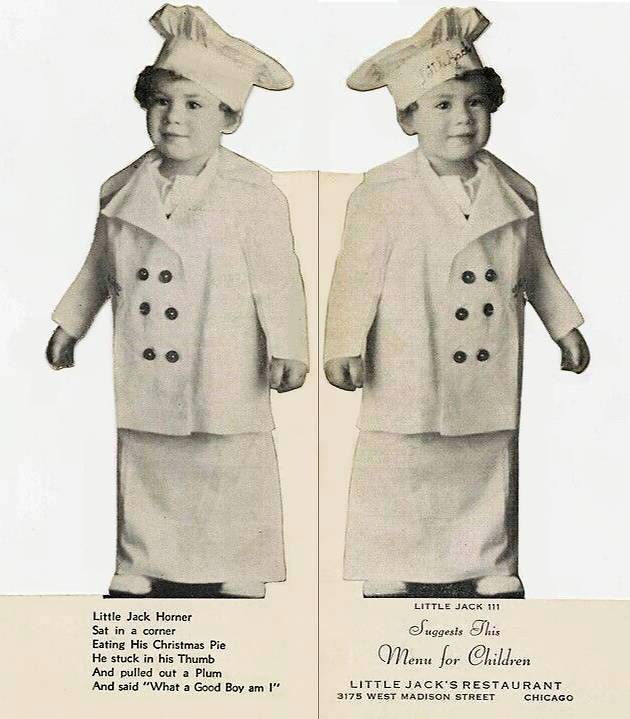 X MENU - CHICAGO - LITTLE JACK'S RESTAURANT - CHILDREN'S MENU - COVER - 3175 W MADISON AT KEDZIE - 1940s OR 1950s